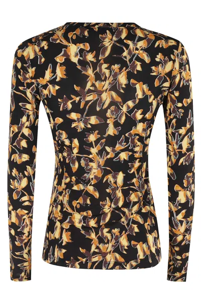 Ulla Johnson Aris Jersey Long Sleeve U Neck Top In Brown