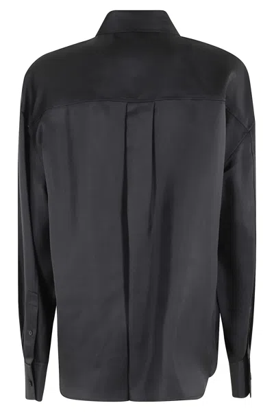 Alexander Wang Button Up Shirt W Slashed Sleeve In Black