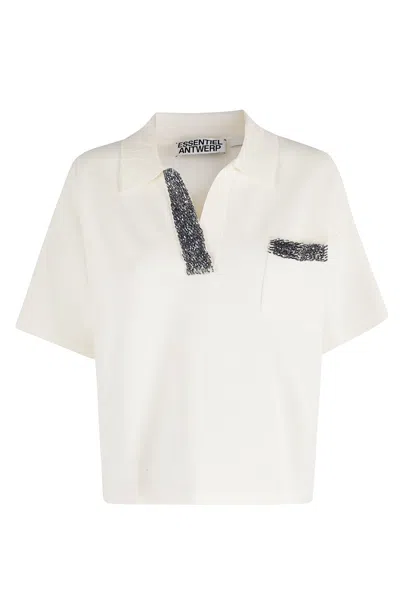 Essentiel Antwerp Internationnal Knitted Polo In White