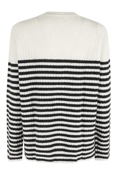 Essentiel Antwerp Insane Lace-insert Striped Sweater In Blue