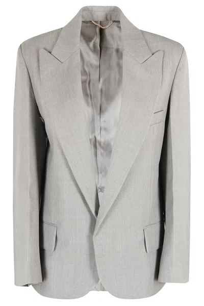 Victoria Beckham Sculptural Sleeve Jacket In Gray