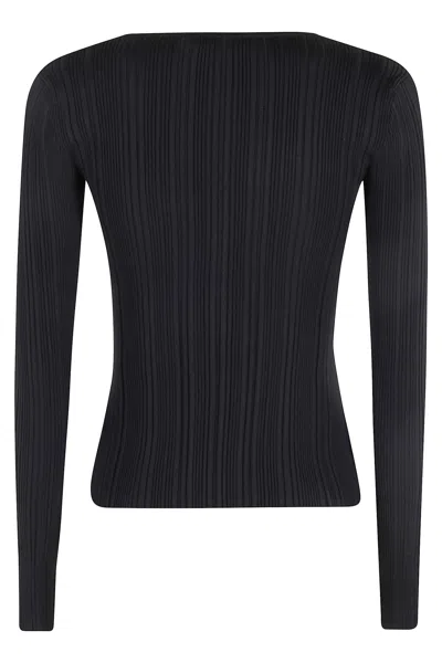 Self-portrait Black Lace Trim Knit Top In Black