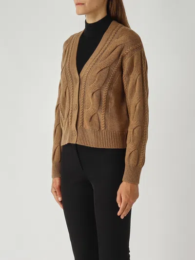 Max Mara Aladino Cardigan In Brown