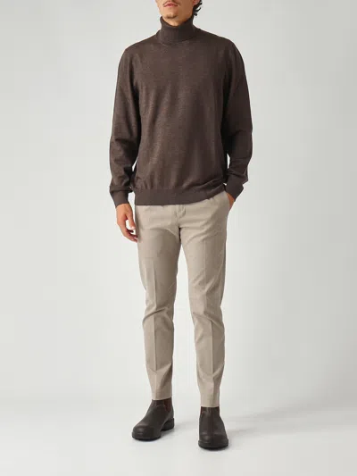 Fay F12 Cocoa Turtleneck Sweater In Brown