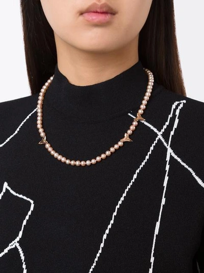 Shop Nektar De Stagni Shark Tooth Pearl Necklace In Metallic