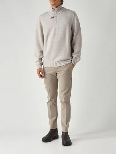 Fay Regular-fit. Fin. 5 Maglia In Lana Rasata Con Gancio. Sweater In Neutral