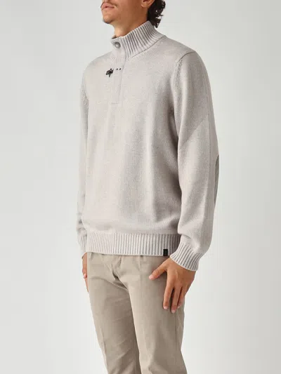 Fay Regular-fit. Fin. 5 Maglia In Lana Rasata Con Gancio. Sweater In Neutral