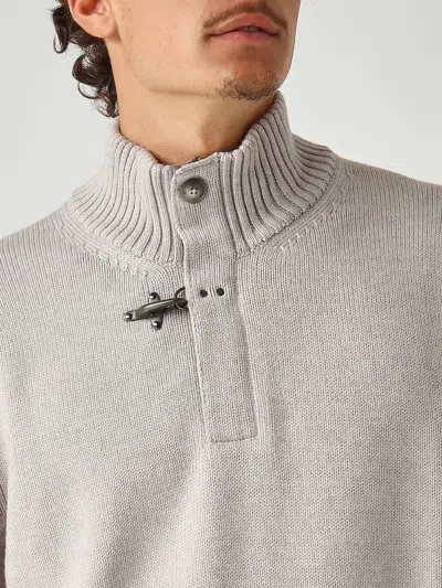 Fay Regular-fit. Fin. 5 Maglia In Lana Rasata Con Gancio. Sweater In Neutral