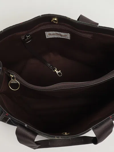 Barbour Turnberry Tartan In Misto Lana E Finiture In Ecopelle Tote In Black
