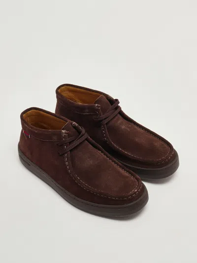 Sebago Harper Mid Creato In Pelle Idrorepellente Laced Shoe In Brown