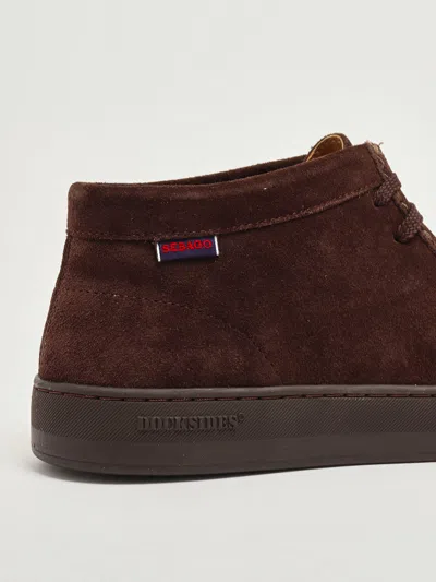 Sebago Harper Mid Creato In Pelle Idrorepellente Laced Shoe In Brown