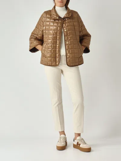 Fay Women Nylon Quilted Cape In Brown