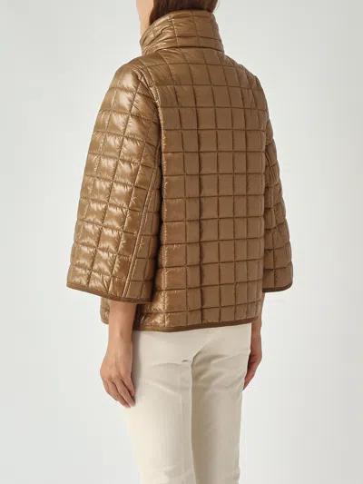 Fay Women Nylon Quilted Cape In Brown