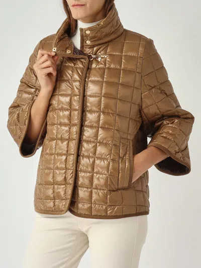 Fay Women Nylon Quilted Cape In Brown