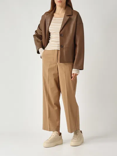 The Jackie Leather Jammy Leather Jacket In Brown