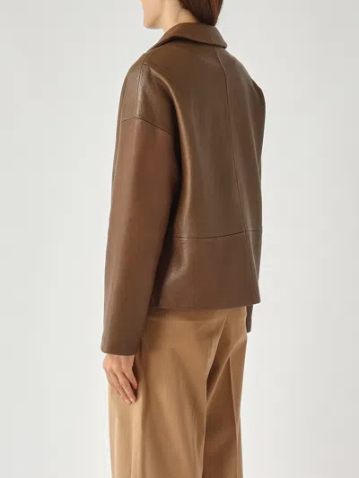 The Jackie Leather Jammy Leather Jacket In Brown