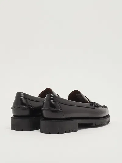 Sebago Dan Lug Woman. Mocassino 4 Stagioni Slip-on Con Beefroll. Realizzato In Pelle Pieno Fiore Spazzolata In Black