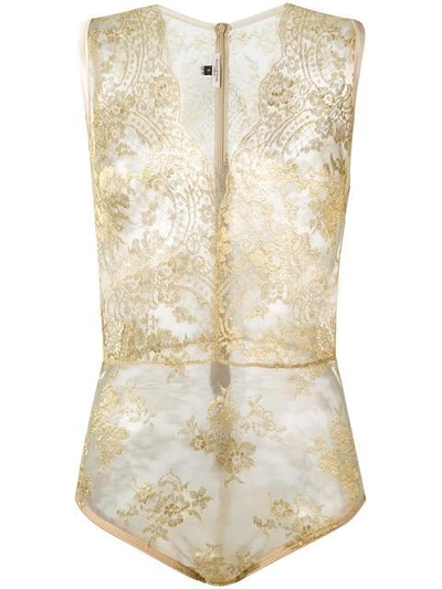 Shop Gilda & Pearl Harlow Lace Body In Metallic