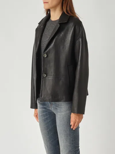 The Jackie Leather Jammy Leather Jacket In Black