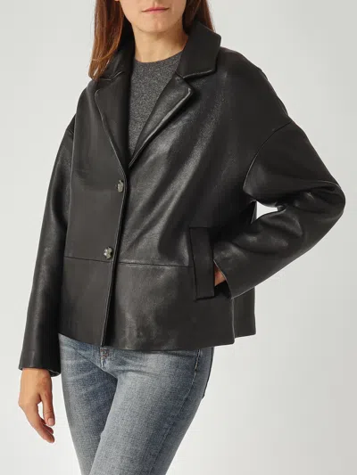 The Jackie Leather Jammy Leather Jacket In Black