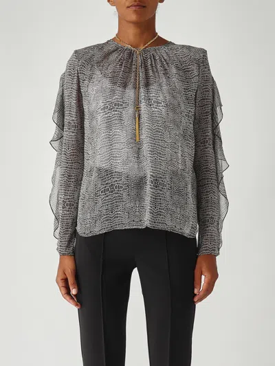 Elisabetta Franchi Seta Shirt In Gray
