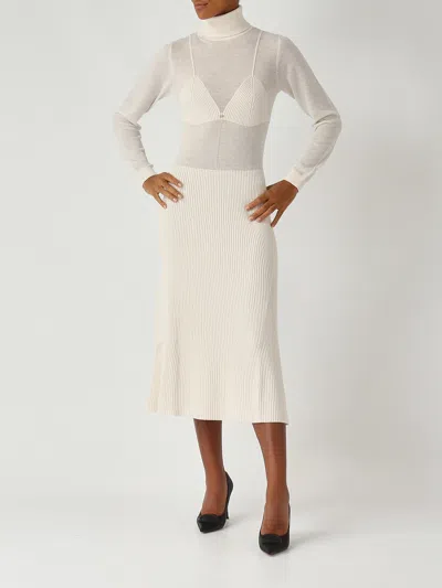 Elisabetta Franchi Lana Dress In Neutral