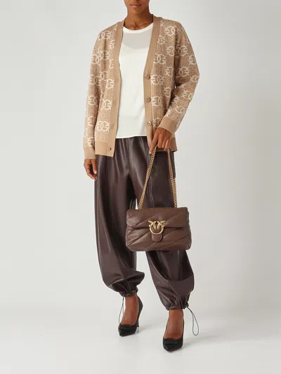 Pinko Love Puff Classic Shoulder Bag In Brown