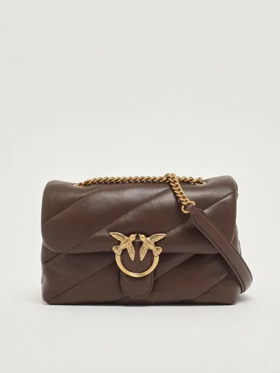 Pinko Love Puff Classic Shoulder Bag In Brown