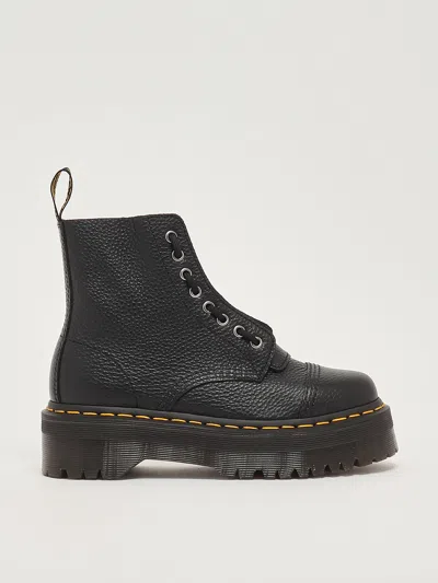 Dr. Martens Sinclair Platform Boots In Tumbled Nappa In Black