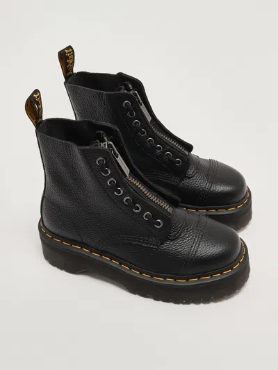 Dr. Martens Sinclair Platform Boots In Tumbled Nappa In Black