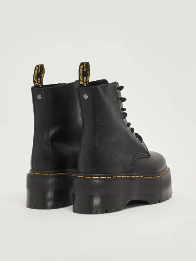 Dr. Martens Smooth Leather Platform Boots With Side Zip Closure In Black