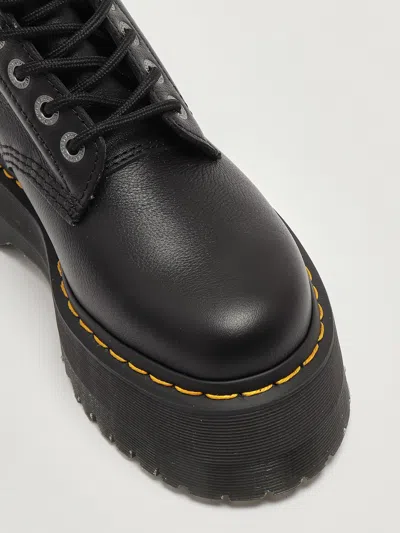 Dr. Martens Smooth Leather Platform Boots With Side Zip Closure In Black