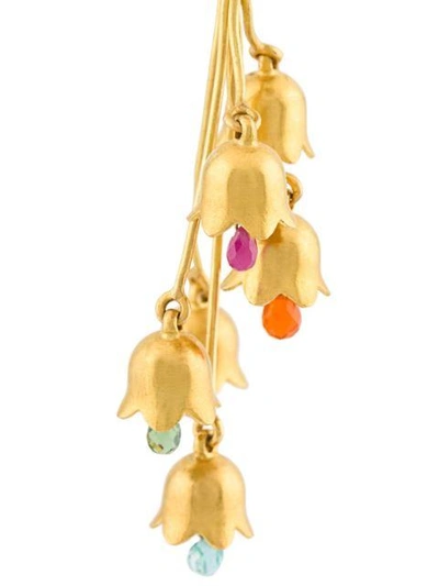 Shop Marie Helene De Taillac 22kt Gold Cascading Flowers Earrings - Metallic