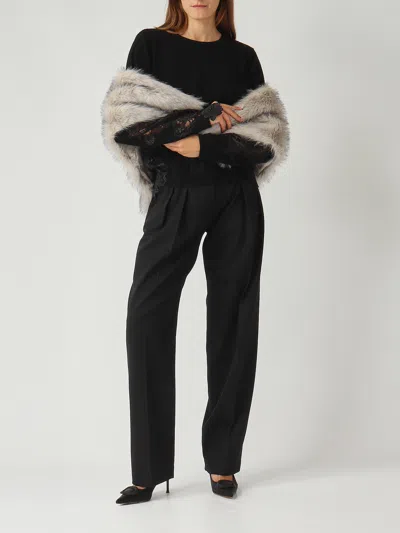 Liviana Conti Maxi Collo Sidney Shawl In Gray