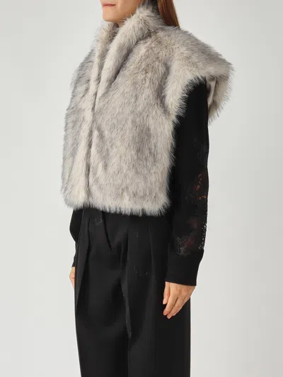 Liviana Conti Maxi Collo Sidney Shawl In Gray