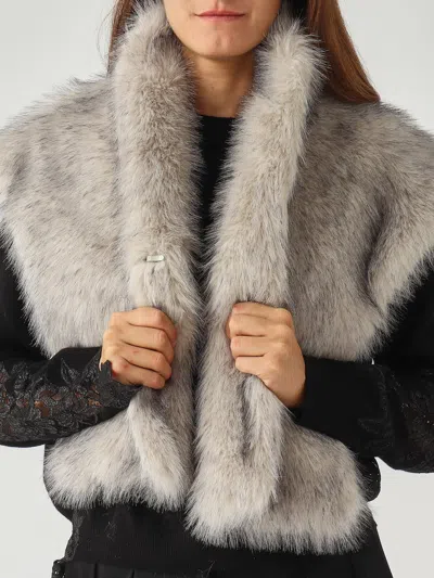 Liviana Conti Maxi Collo Sidney Shawl In Gray