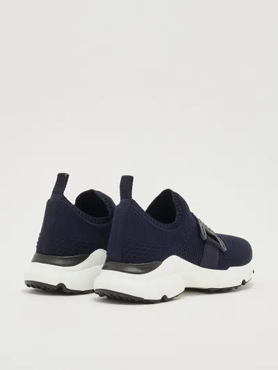 Tod's Sport Run 54c Calzino Catena Pelle Sneaker In Blue