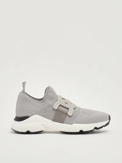 Tod's Sport Run 54c Calzino Catena Pelle Sneaker In Gray