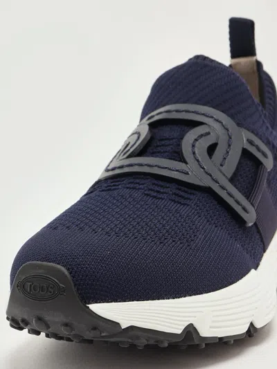 Tod's Sport Run 54c Calzino Catena Pelle Sneaker In Blue