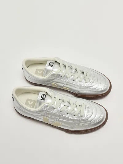 Veja Panenka Silver White Pierre Bark Sneaker In Silver