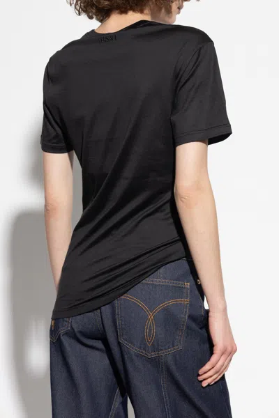 Versace Safety Pin Draped T-shirt In Black