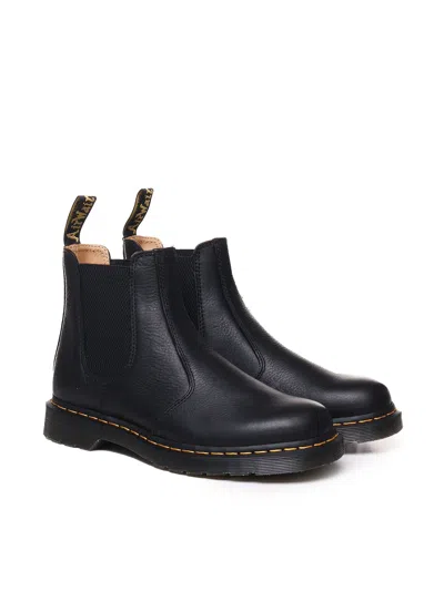 Dr. Martens 2976 Ambassador Combat Boots In Black Leather In Black
