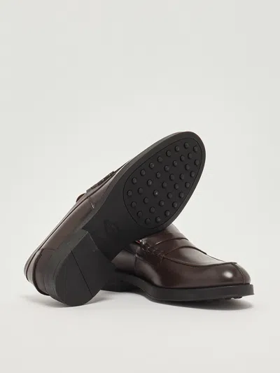 Tod's 75l Con Mascherina E Suola Gommino Formale Loafers In Brown