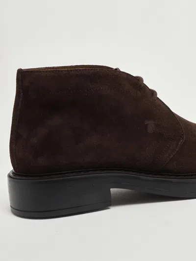 Tod's 61k Polacco Extralight Laced Shoe In Brown