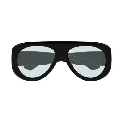 Bottega Veneta Bv1362s Linea Ribbon 004 Black Light Blue Sunglasses