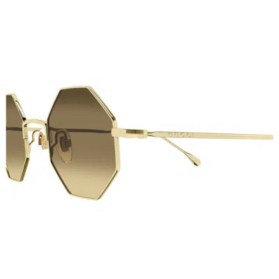 Gucci Gg1814s-002gold-gold-brown In Gold