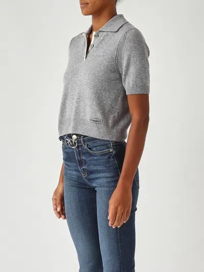 Pinko Gorgona Polo Lana Merinos Polo In Gray