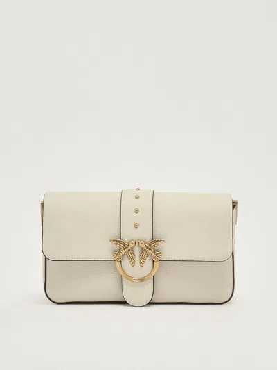 Pinko Love One Classic Slouchy Clutch In Neutral