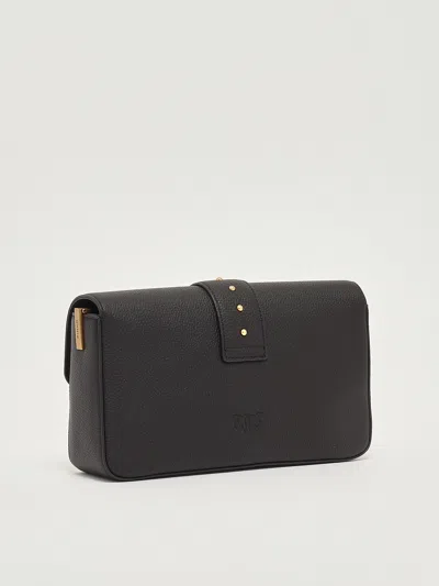 Pinko Love One Mini Slouchy Fl Shoulder Bag In Black