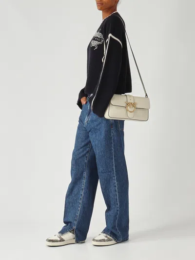 Pinko Love One Classic Slouchy Clutch In Neutral